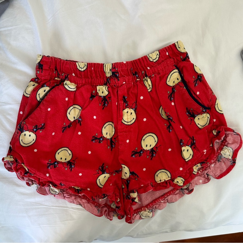 Aerie smiley flannel ruffle boxer shorts